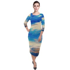 Skydiving 1 1 Quarter Sleeve Midi Velour Bodycon Dress by bestdesignintheworld
