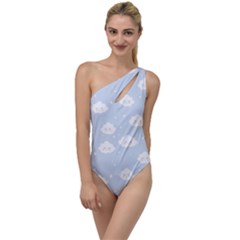 Kawaii Cloud Pattern To One Side Swimsuit by Valentinaart
