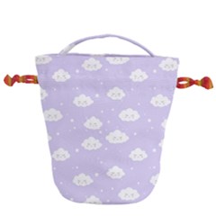 Kawaii Cloud Pattern Drawstring Bucket Bag by Valentinaart