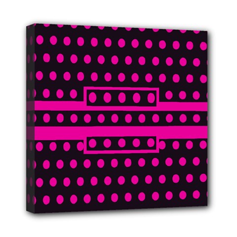 Polka Dots Two Times 8 Black Mini Canvas 8  X 8  (stretched) by impacteesstreetwearten