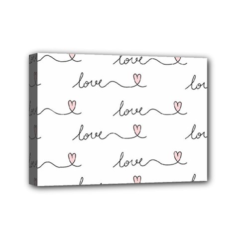 Pattern With Love Words Mini Canvas 7  X 5  (stretched) by Vaneshart