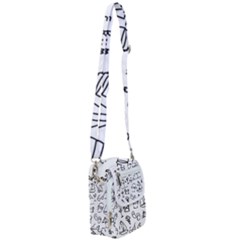 Black And White Summer Vector Pattern Shoulder Strap Belt Bag by Vaneshart