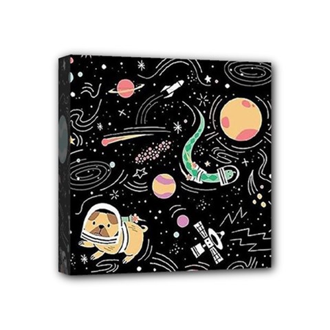 Animals Galaxy Space Mini Canvas 4  X 4  (stretched) by Vaneshart