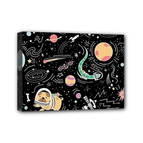 Animals Galaxy Space Mini Canvas 7  X 5  (stretched) by Vaneshart
