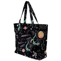 Animals Galaxy Space Zip Up Canvas Bag by Vaneshart