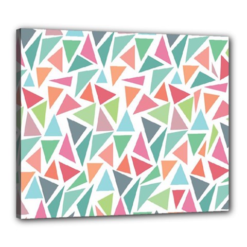 Colorful Triangle Vector Pattern Canvas 24  X 20  (stretched) by Vaneshart