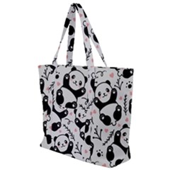Panda Pattern Zip Up Canvas Bag by Vaneshart