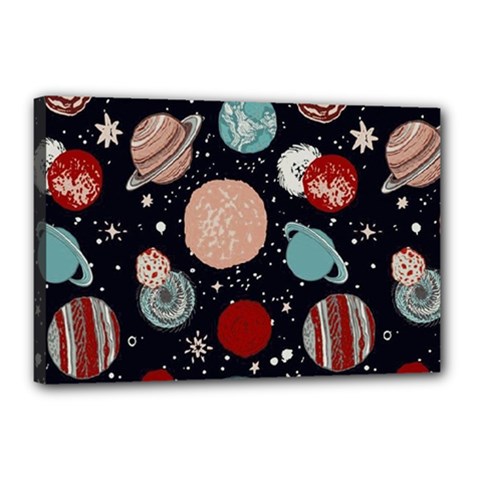 Space Galaxy Pattern Canvas 18  X 12  (stretched) by Vaneshart