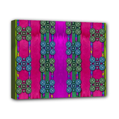 Flowers In A Rainbow Liana Forest Festive Canvas 10  X 8  (stretched) by pepitasart