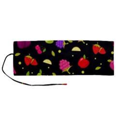Vector Seamless Summer Fruits Pattern Colorful Cartoon Background Roll Up Canvas Pencil Holder (m) by Vaneshart