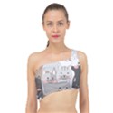 Hand Draw Cats Seamless Pattern Spliced Up Bikini Top  View1