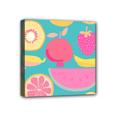 Seamless Pattern With Fruit Vector Illustrations Gift Wrap Design Mini Canvas 4  X 4  (stretched) by Vaneshart