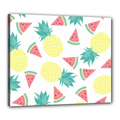 Vector Seamless Pattern With Pineapples Canvas 24  X 20  (stretched) by Vaneshart