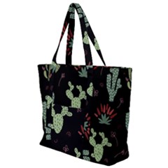Cartoon African Cactus Seamless Pattern Zip Up Canvas Bag by Vaneshart