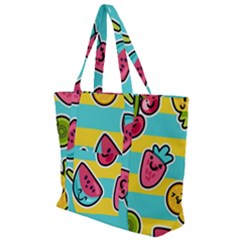 Summer Fruits Patterns Zip Up Canvas Bag by Vaneshart