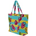 Summer Fruits Patterns Zip Up Canvas Bag View1
