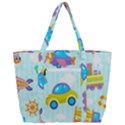 Transport Toy Seamless Pattern Zip Up Canvas Bag View3