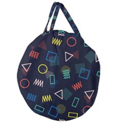 Memphis Seamless Patterns Abstract Jumble Textures Giant Round Zipper Tote by Vaneshart