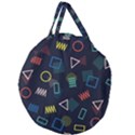 Memphis Seamless Patterns Abstract Jumble Textures Giant Round Zipper Tote View2