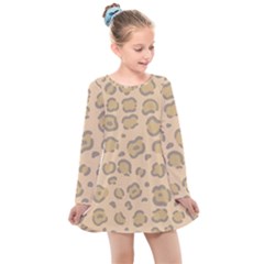 Leopard Print Kids  Long Sleeve Dress by Sobalvarro