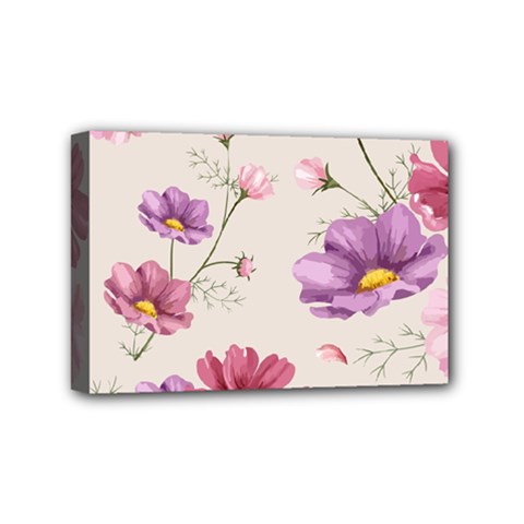 Vector Hand Drawn Cosmos Flower Pattern Mini Canvas 6  X 4  (stretched) by Sobalvarro