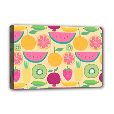 Seamless Pattern With Fruit Vector Illustrations Gift Wrap Design Deluxe Canvas 18  X 12  (stretched) by Vaneshart