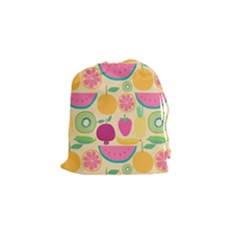 Seamless Pattern With Fruit Vector Illustrations Gift Wrap Design Drawstring Pouch (small) by Vaneshart