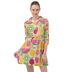 Seamless Pattern With Fruit Vector Illustrations Gift Wrap Design Mini Skater Shirt Dress by Vaneshart