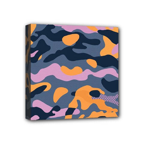 Camouflage Background Textile Uniform Seamless Pattern Mini Canvas 4  X 4  (stretched) by Vaneshart