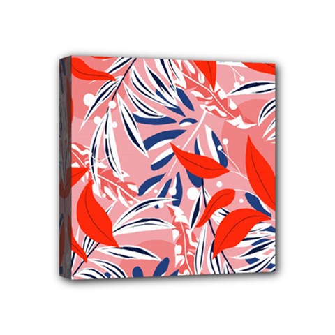 Tropical Seamless Pattern With Colorful Leaves Plants Mini Canvas 4  X 4  (stretched) by Vaneshart