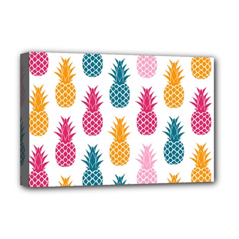 Tropic Fruit Pineapple Seamless Pattern Design Vector Illustration Deluxe Canvas 18  X 12  (stretched) by Vaneshart