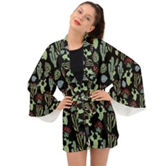 Cute Africa Seamless Pattern Long Sleeve Kimono by Vaneshart