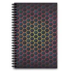 Dark Hexagon With Light Fire Background 5 5  X 8 5  Notebook by Vaneshart