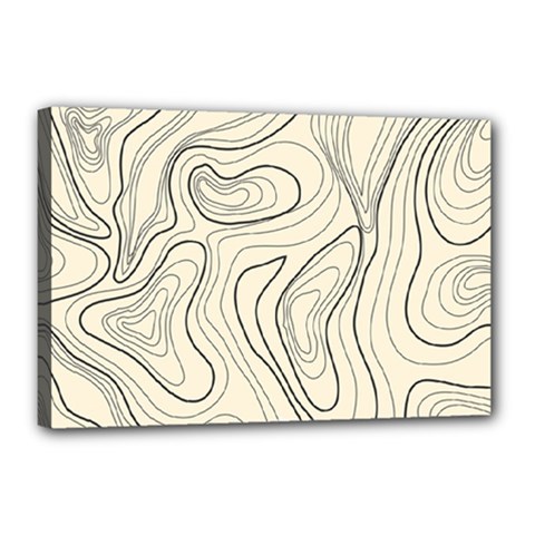 Topographic Lines Background Salmon Colour Shades Canvas 18  X 12  (stretched) by Vaneshart