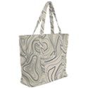 Topographic Lines Background Salmon Colour Shades Zip Up Canvas Bag View2