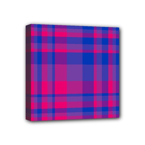 Bisexual Plaid Mini Canvas 4  X 4  (stretched) by NanaLeonti