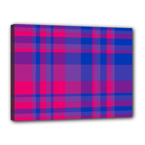 Bisexual Plaid Canvas 16  X 12  (stretched) by NanaLeonti