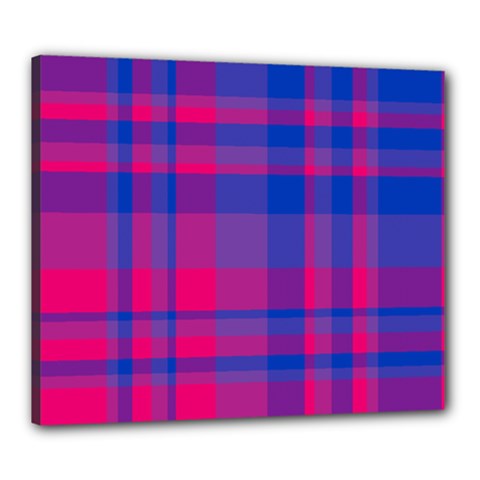 Bisexual Plaid Canvas 24  X 20  (stretched) by NanaLeonti