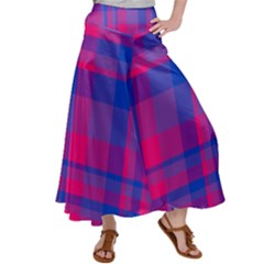 Bisexual Plaid Satin Palazzo Pants by NanaLeonti