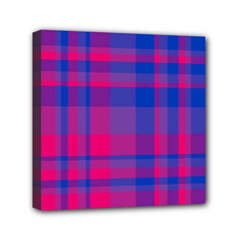 Bisexual Plaid Mini Canvas 6  X 6  (stretched) by NanaLeonti