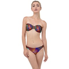 Lines Rays Background Light Rainbow Classic Bandeau Bikini Set by Bajindul