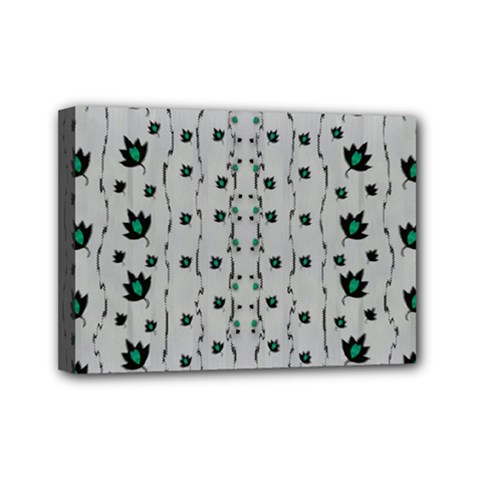 Leafs Clouds And Drawing Mini Canvas 7  X 5  (stretched) by pepitasart