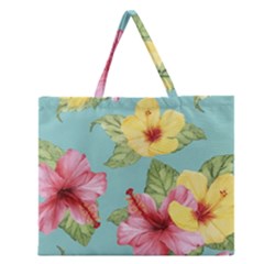 Hibiscus Zipper Large Tote Bag by Sobalvarro