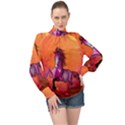 Wonderful Fantasy Horse In A Autumn Landscape High Neck Long Sleeve Chiffon Top View1