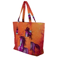 Wonderful Fantasy Horse In A Autumn Landscape Zip Up Canvas Bag by FantasyWorld7