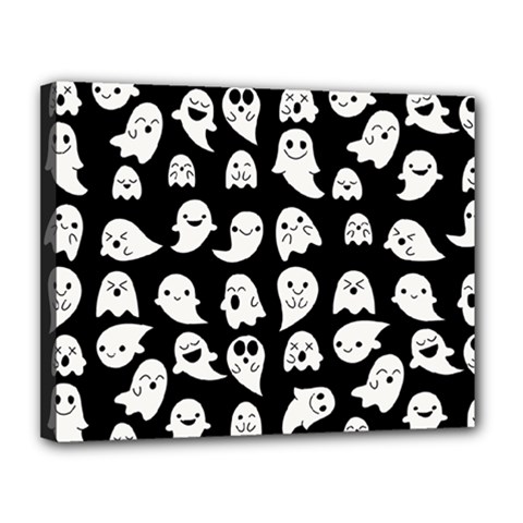 Cute Kawaii Ghost Pattern Canvas 14  X 11  (stretched) by Valentinaart