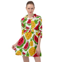 Watermelon Pattern Se Fruit Summer Mini Skater Shirt Dress by Vaneshart