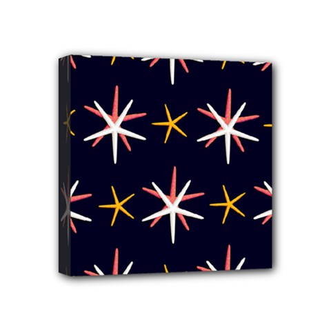 Sea Stars Pattern Sea Texture Mini Canvas 4  X 4  (stretched) by Vaneshart