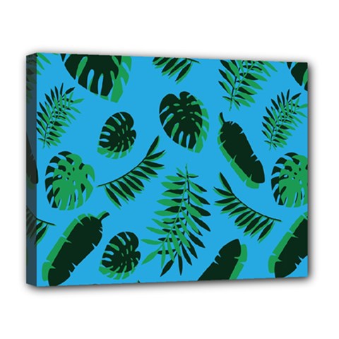 Tropical Leaves Nature Canvas 14  X 11  (stretched) by Vaneshart