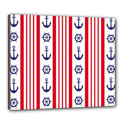 Nautical Papers Nautical Background Canvas 24  X 20  (stretched) by Vaneshart